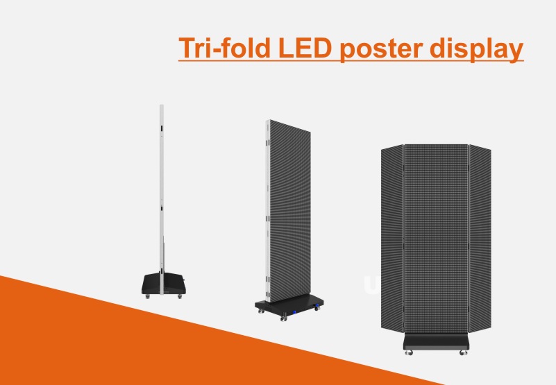Foldable LED Poster - tri-fold LED poster display-0