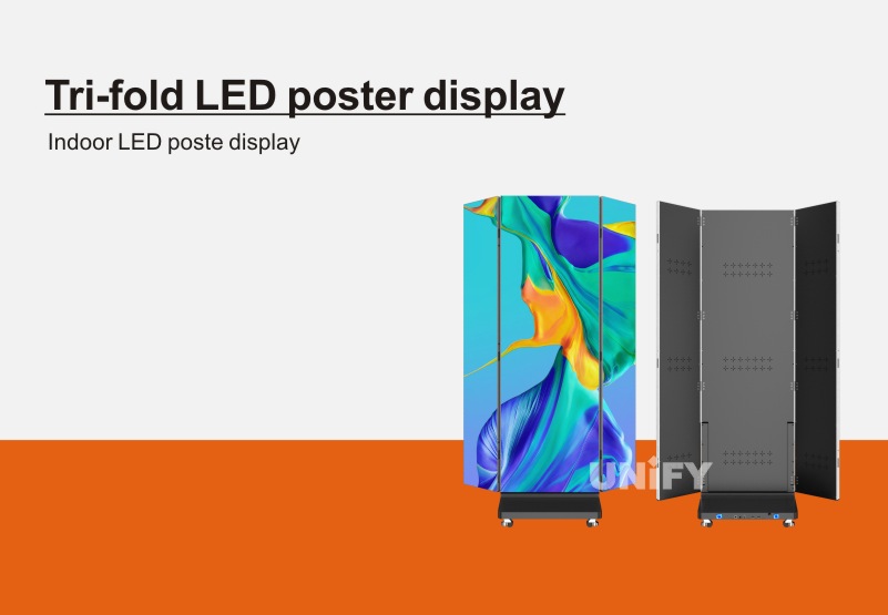 Foldable LED Poster - tri-fold LED poster display