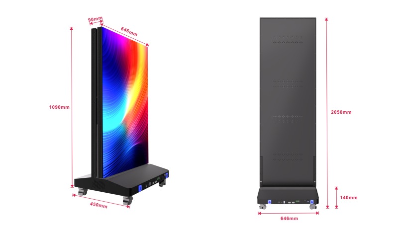 Folding LED Screen-Fold up and down style-size